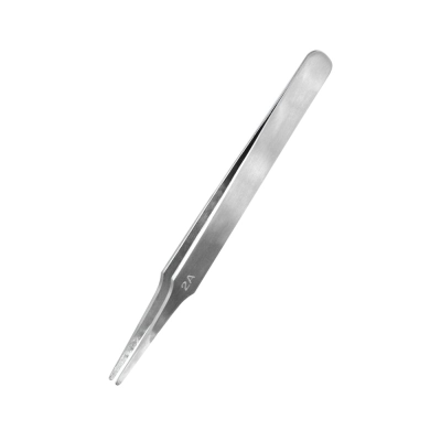 Modelcraft Flat Rounded Stainless Steel Tweezers (120mm)