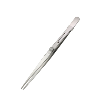 Jeweltool Fine Serrated Locking Stainless Steel Tweezers (160mm)