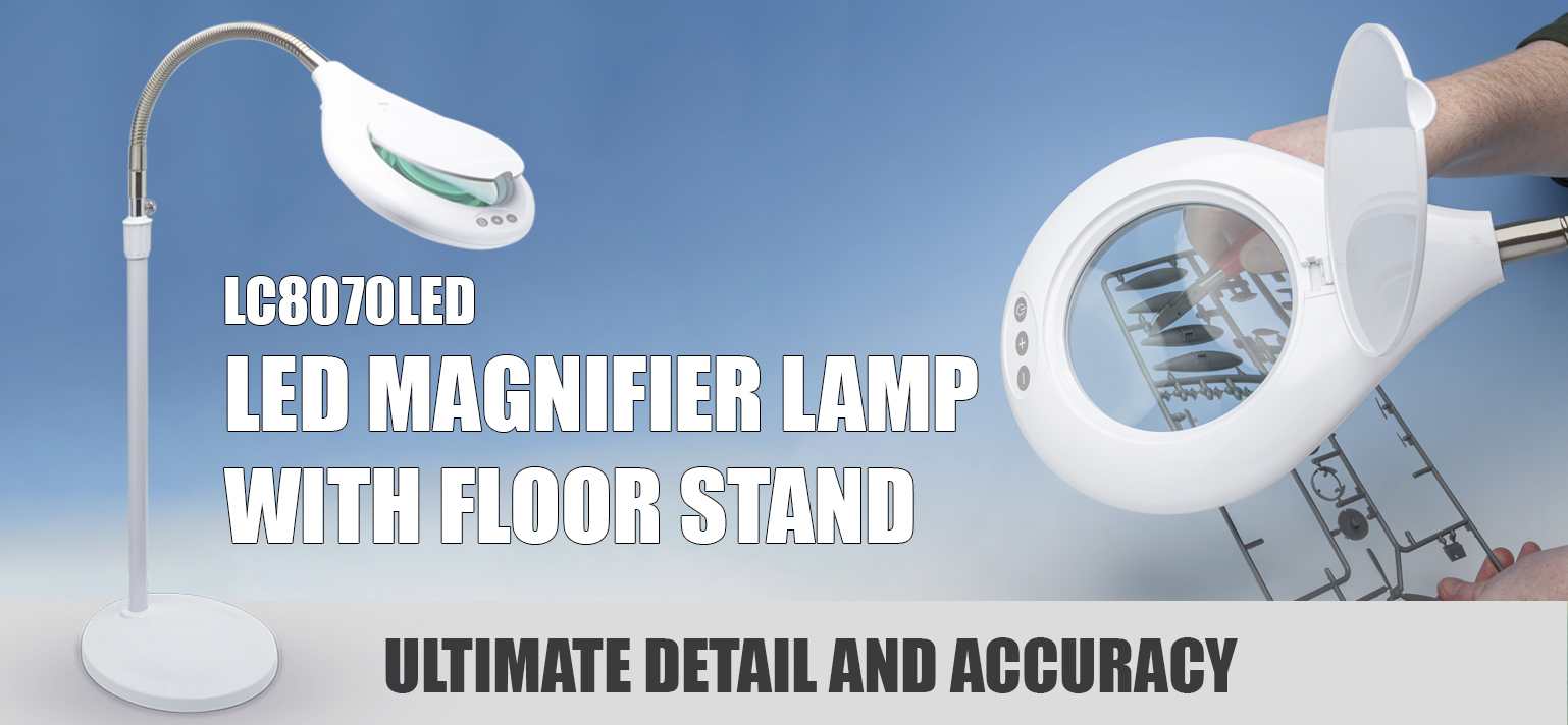 LIGHTCRAFT LED MAGNIFIER LAMP WITH FLOOR STAND